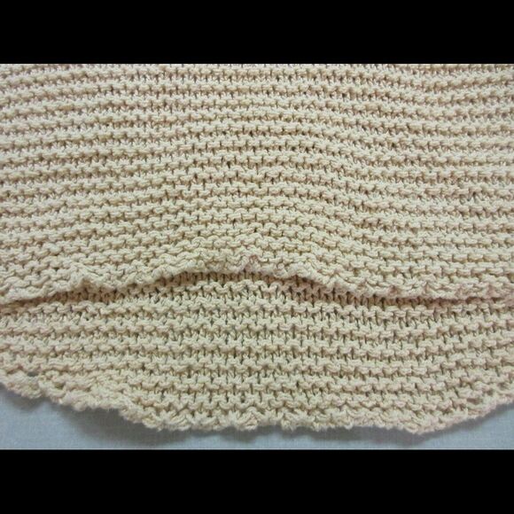 Free People sweater chunky v-neck pale pink sz Med - Picture 4 of 5